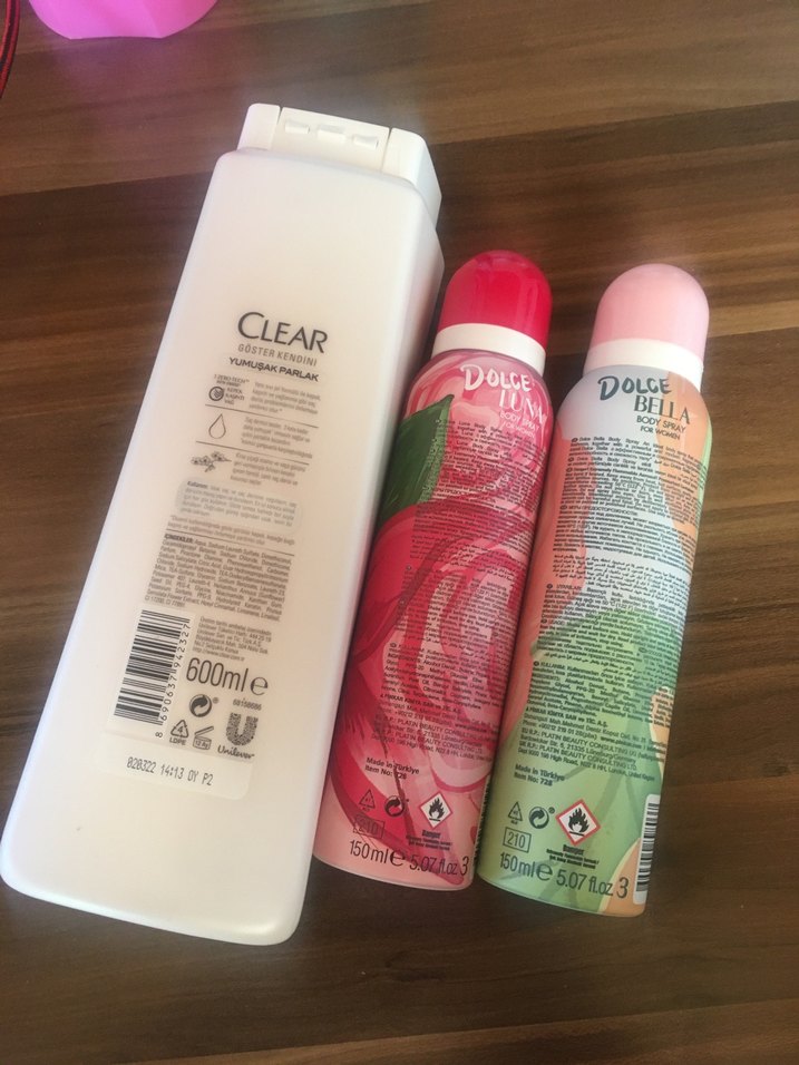 3 adet Clear Women Şampuan ve Dolce Luna & Bella Vücut Spreyleri - Görsel 2
