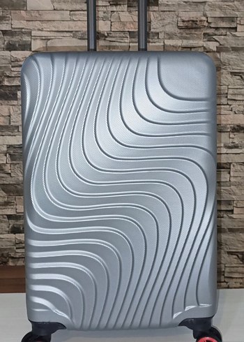 ORTA BOY VALIZ-MINIMALIST DESEN-GÜMÜŞ