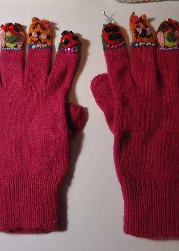 4 Çift Kız Çocuk Eldiven Kullanılmış Temiz - Görsel 2