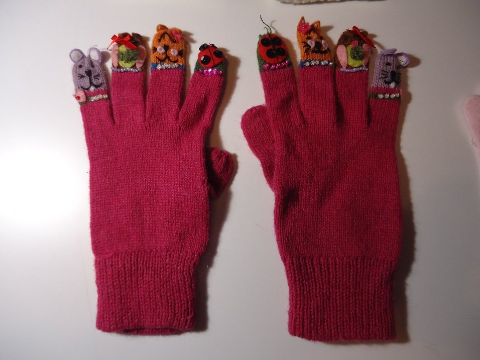 4 Çift Kız Çocuk Eldiven Kullanılmış Temiz - Görsel 2