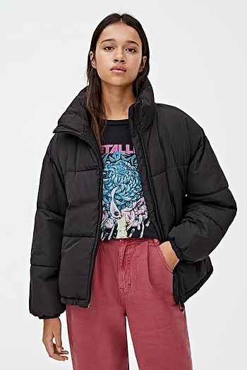 Pull & bear dik yaka şişme mont