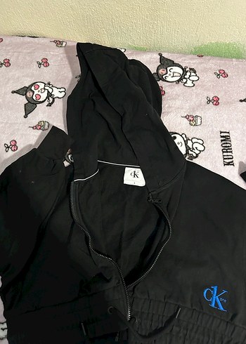 Calvin Klein Siyah Kapüşonlu Fermuarlı Ceket