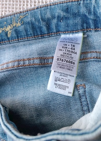 44 Beden mavi Renk M&S, 44 bdn.Mavi Regular Fit Kadın Kot Pantolon