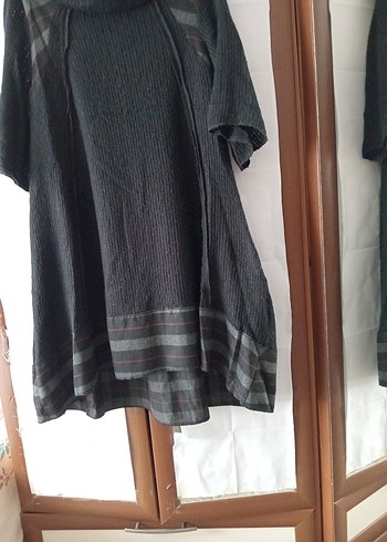 Gri siyah 40 bdn.triko elbise - Görsel 4