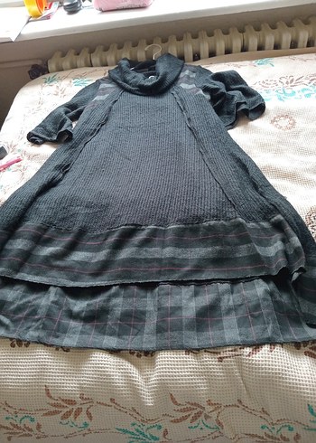 Gri siyah 40 bdn.triko elbise - Görsel 8