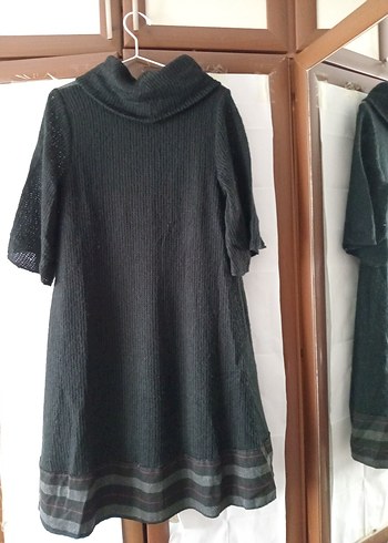 Gri siyah 40 bdn.triko elbise - Görsel 3