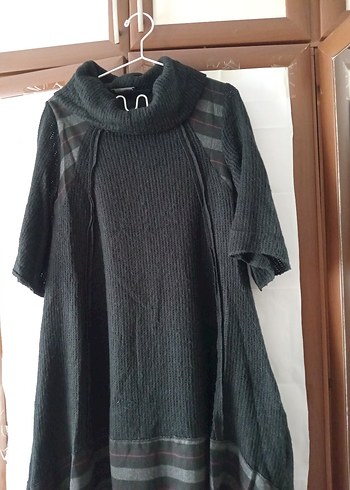 Gri siyah 40 bdn.triko elbise - Görsel 2