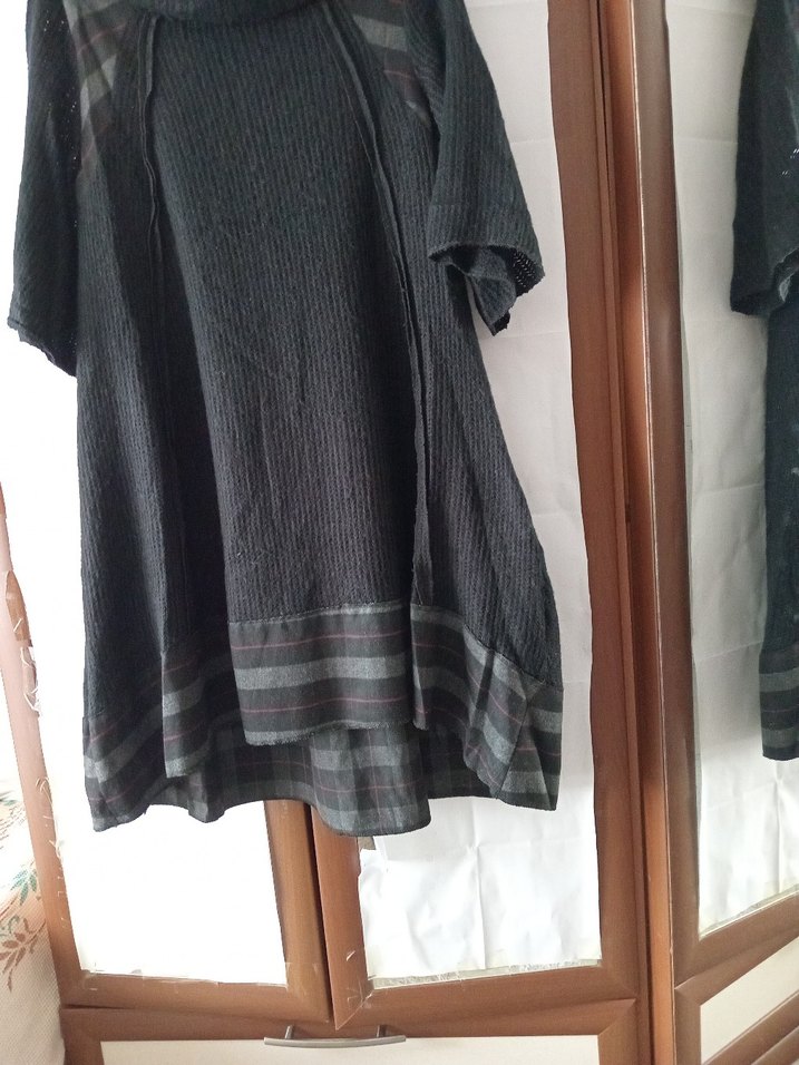 Gri siyah 40 bdn.triko elbise - Görsel 4