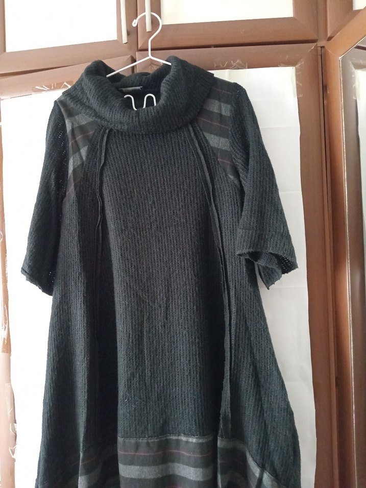 Gri siyah 40 bdn.triko elbise - Görsel 2