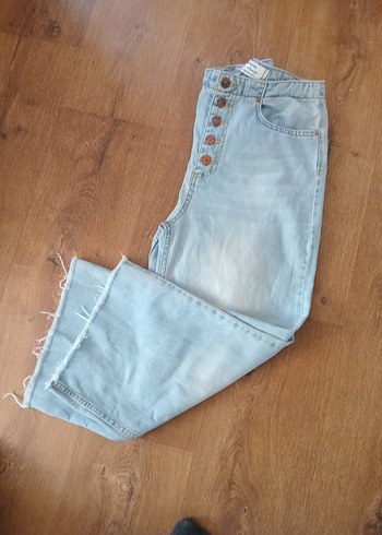 Dilvin, 36 bdn. Düğmeli Mavi  Kot Pantolon Kadın - Görsel 5