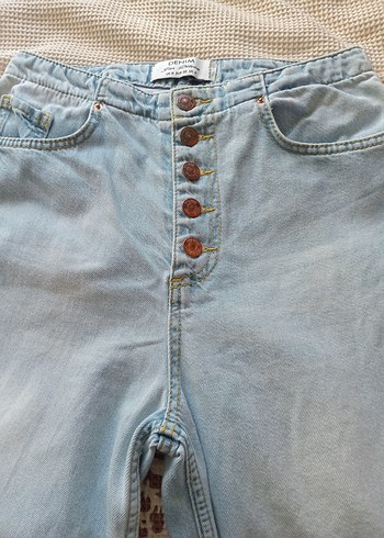 Dilvin, 36 bdn. Düğmeli Mavi  Kot Pantolon Kadın - Görsel 3