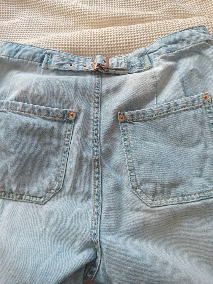 Dilvin, 36 bdn. Düğmeli Mavi  Kot Pantolon Kadın - Görsel 2