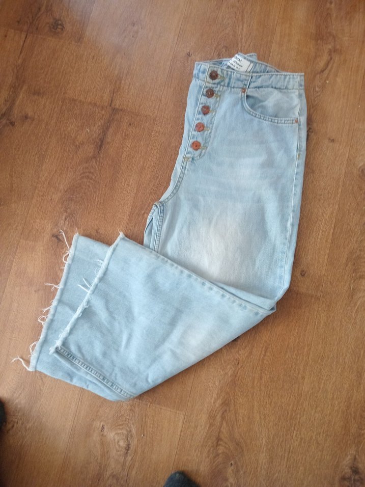 Dilvin, 36 bdn. Düğmeli Mavi  Kot Pantolon Kadın - Görsel 5