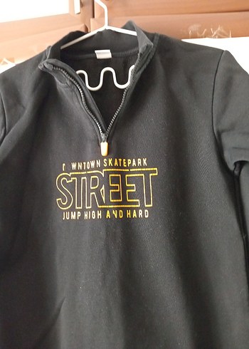 10-11 yaş fermuarlı Siyah Erkek Çocuk Sweatshirt - Görsel 9