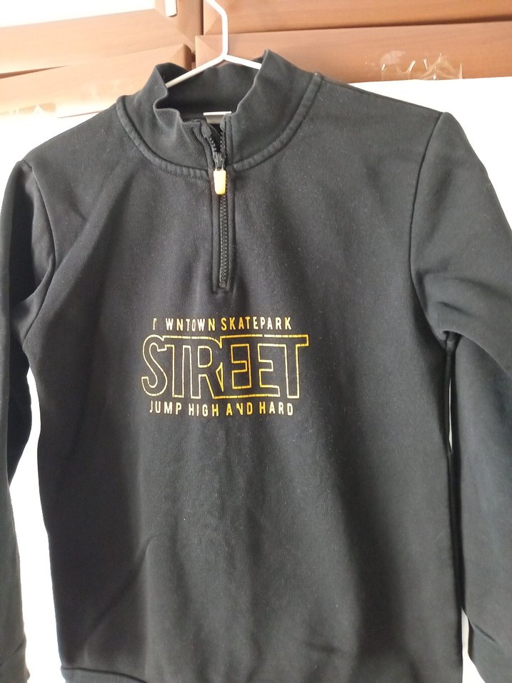 10-11 yaş fermuarlı Siyah Erkek Çocuk Sweatshirt - Görsel 3