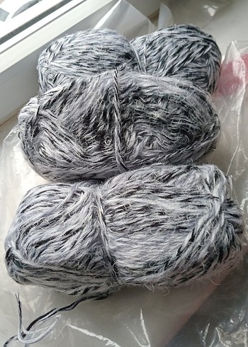 400 gr.gri-lacivert Karışık El İşi İpi - Görsel 3