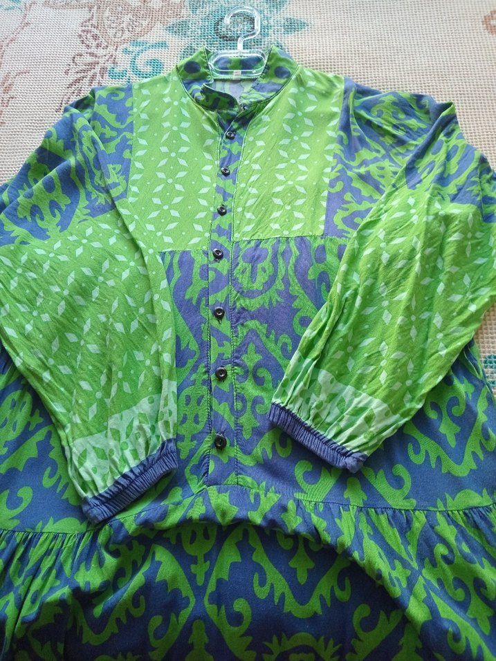 Renkli Pilili Bohem Uzun Elbise - Görsel 3