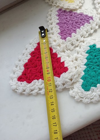 9 adet renkli Örgü el bezleri - Görsel 6