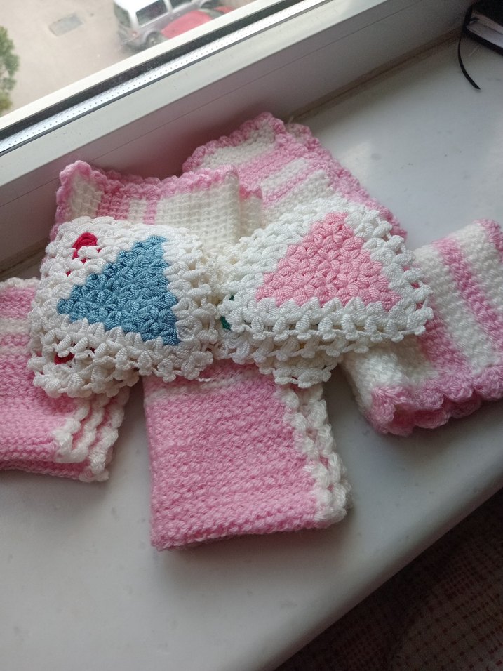 9 adet renkli Örgü el bezleri - Görsel 2