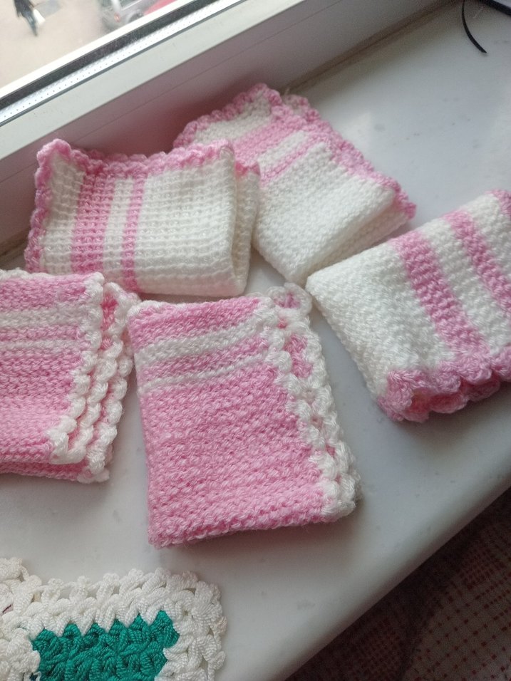 9 adet renkli Örgü el bezleri - Görsel 4