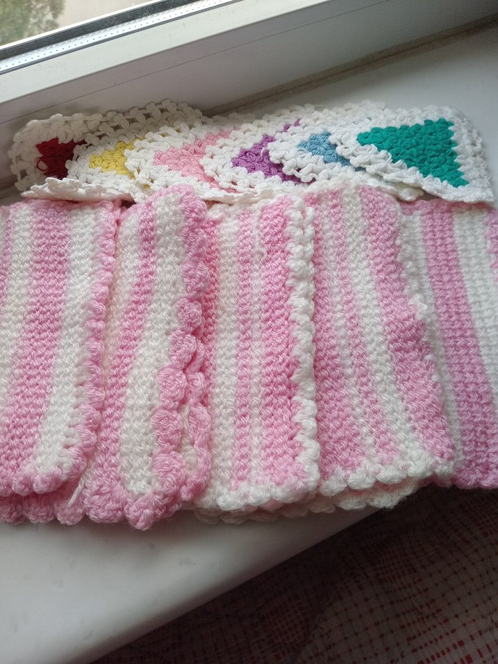 9 adet renkli Örgü el bezleri - Görsel 3