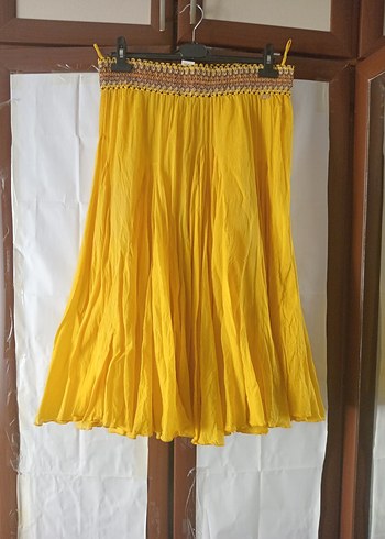 Miss Sixty, Büzgü Detaylı Sarı Uzun Kadın Etek - Görsel 2