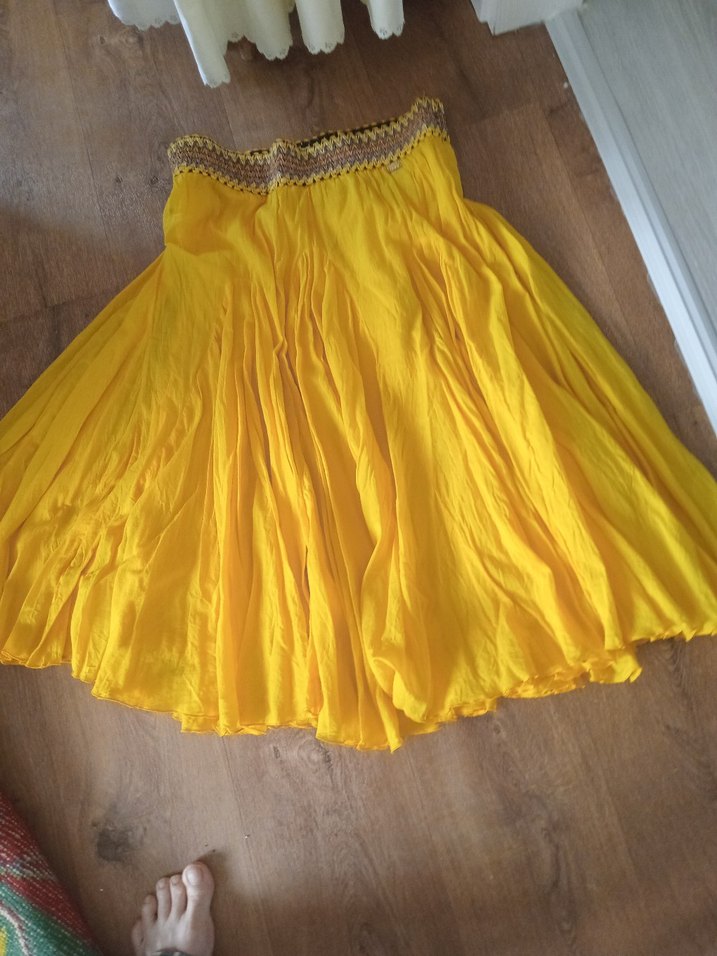 Miss Sixty, Büzgü Detaylı Sarı Uzun Kadın Etek - Görsel 4