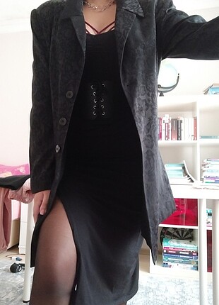 Gotik Siyah Uzun Ceket