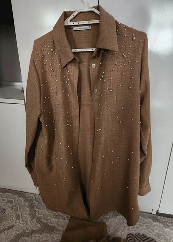 Düğmeli Kahverengi Takım - Görsel 3