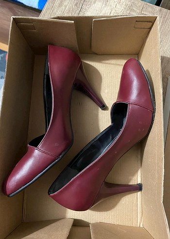 36 Beden bordo Renk Bordo Stiletto Kadın Ayakkabı