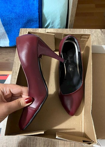 inci Bordo Stiletto Kadın Ayakkabı