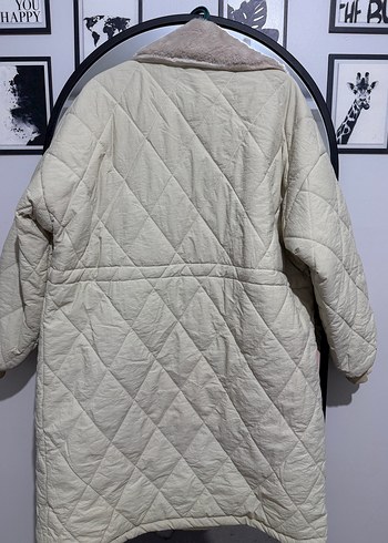 l Beden Bej Midi Kadın Mont Kürklü Yaka