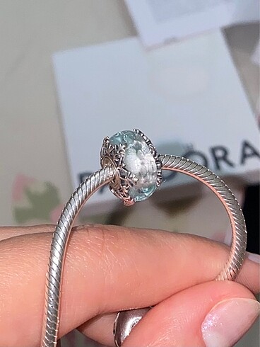 Beden turkuaz Renk Pandora Moments Bileklik 18 cm + Murano Charm