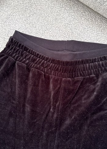 Siyah Kadife Rahat Kesim Sweatpant - Görsel 2