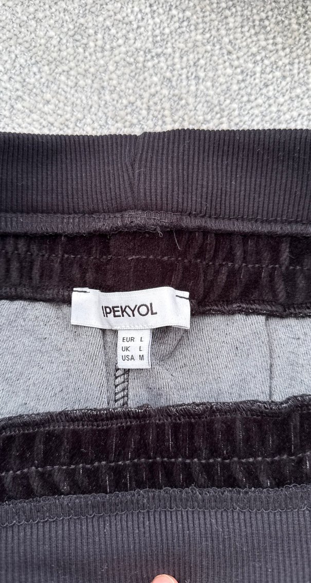 Siyah Kadife Rahat Kesim Sweatpant - Görsel 3