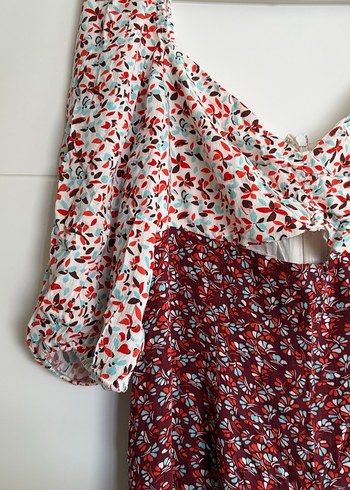 Bohem Bordo Çiçekli Uzun Elbise - Görsel 3