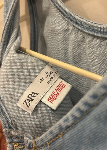 Kolsuz Gri Denim Kız Elbise - Görsel 2