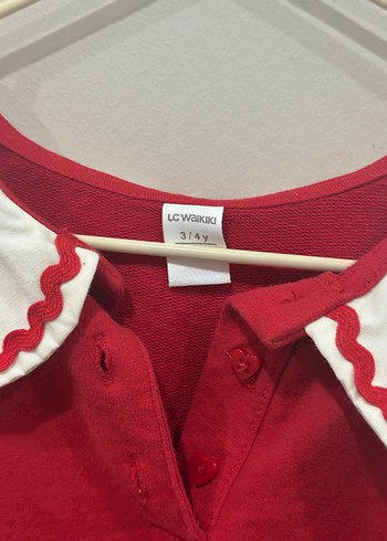 Kız Çocuk Kırmızı Fırfırlı Elbise - Görsel 2