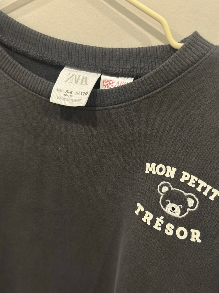 Uzun Kollu Gri Kız Elbisesi - Görsel 2