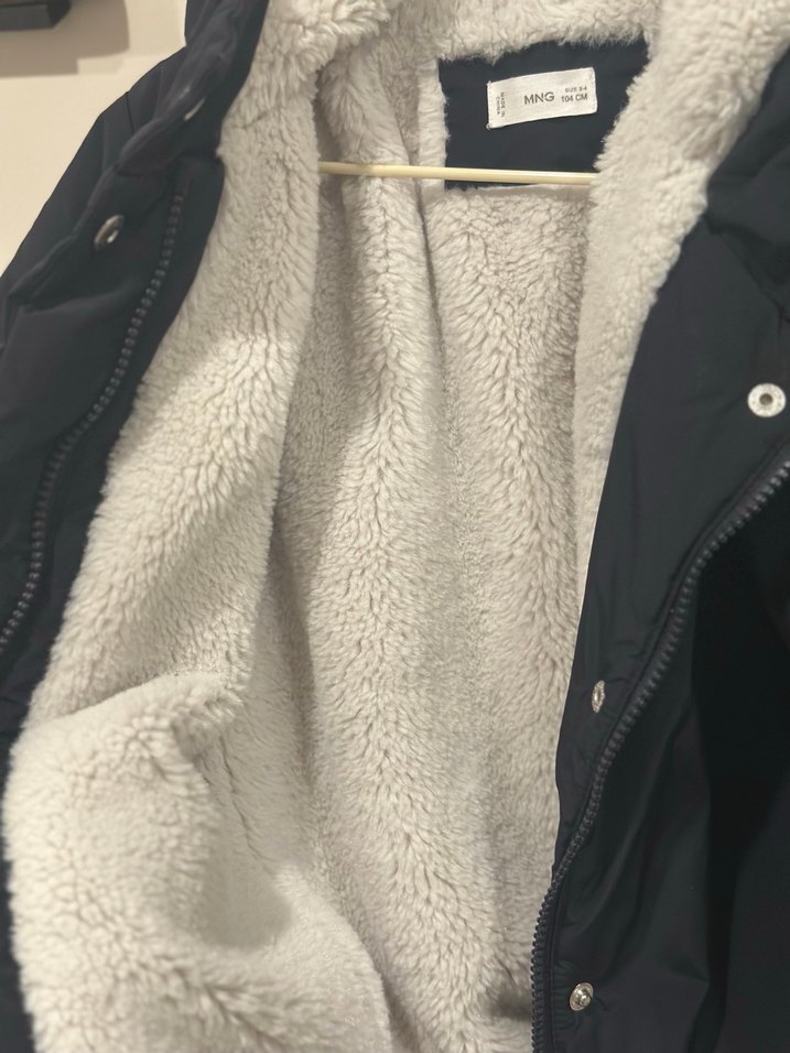 Kapüşonlu Düğmeli kız Çocuk Mont - Görsel 2