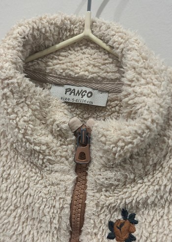 Nakışlı Bej Peluş Kız Ceket - Görsel 3