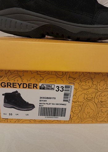 Greyder Gri Siyah çocuk Spor Botu Velcro