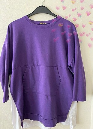 Mor renkte l xl uyumlu tunik