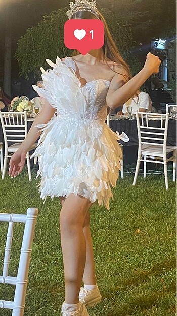 Tasarım Tüylü mini elbise - Görsel 2