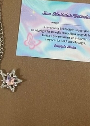  Beden siyah Renk Siyah Yıldız Detaylı Zincir Kolye