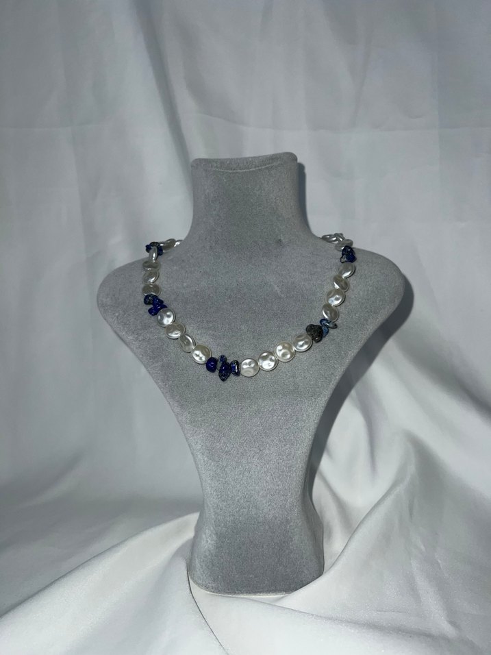 Mavi Boncuklu Midi Kadın Kolye - Görsel 2