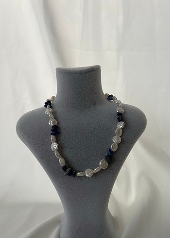 Mavi Boncuklu Midi Kadın Kolye - Görsel 2