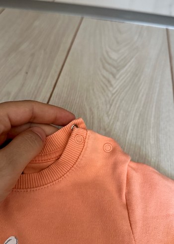 1 Yaş Beden turuncu Renk Turuncu Bebek Kız Baskılı Uzun Kollu Takım