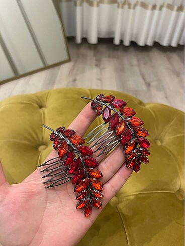 bordo kına saç tokası aksesuarı
