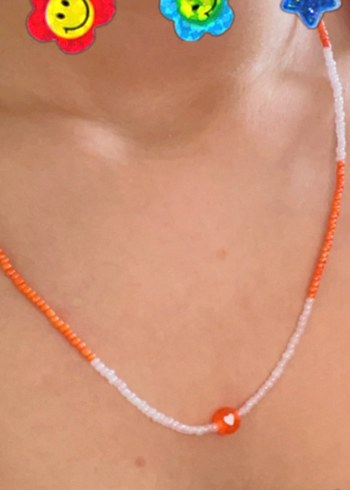 Accessorize Turuncu Boncuklu Bohem Midi Kolye
